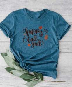Happy Yall Fall Shirt Graphic Tees Thanksgiving Autumn Season Tee Happy Yall Fall Shirt Graphic Tees Thanksgiving Autumn Season Tee