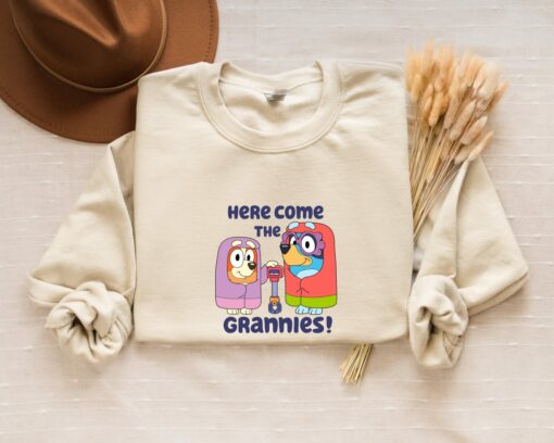 Her Come The Grannies Sweatshirt Janet And Rita Bluey Clothing TV Show Tee