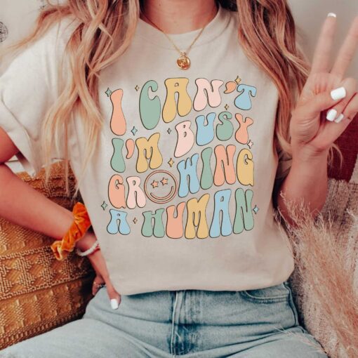 I Can’t I’m Busy Growing A Human Shirt Gift for Mother’s Day New Mommy To Be Tee Pregnancy Announcement