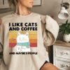 I Like Cats And Coffee Vintage Cat Mom Tee Cat Lover Shirt