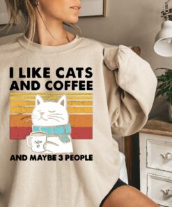 I Like Cats And Coffee Vintage Cat Mom Tee Cat Lover Shirt I Like Cats And Coffee Vintage Cat Mom Tee Cat Lover Shirt