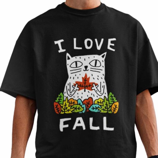 I Love Fall Cat Autumn T-shirt