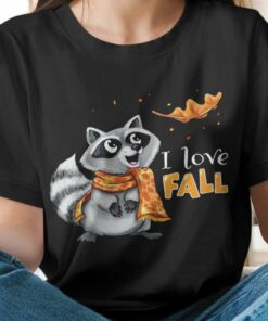I Love Fall Raccoon Autumn T-shirt I Love Fall Raccoon Autumn T-shirt