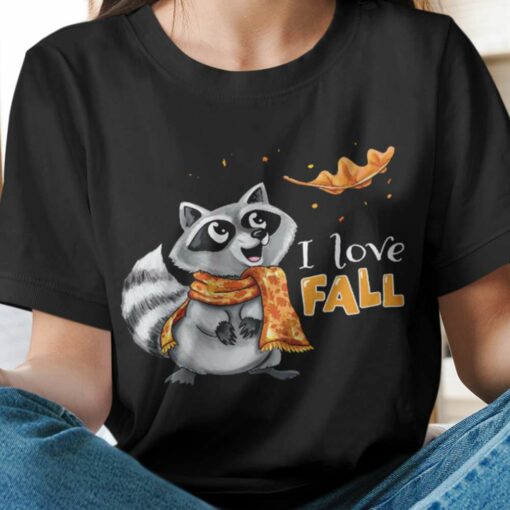 I Love Fall Raccoon Autumn T-shirt