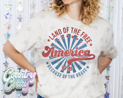 LAND OF THE FREE BECAUSE OF THE BRAVE – STAR T-SHIRT