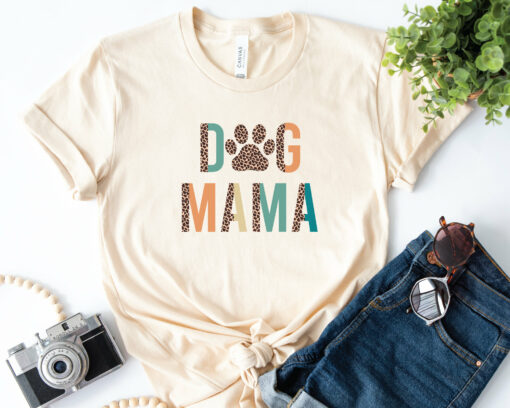 Leopard Dog Mama Shirt Dog Lover Gift Mother’s Day Tee