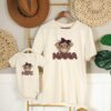 Longhorn Cow Head Mama Mini Matching Shirts Cow Mom and Kids Tee Personalized Mother’s Day Western Moommy Tee