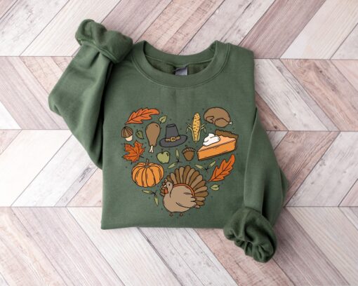 Love Turkey Thanksgivin Sweatshirt Cute Unique Gift For Family