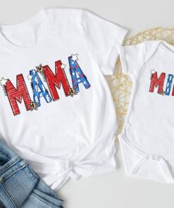 Mama And Mini American Flag Shirt 4th of July Patriotic Couple Tee Independence Day Gift Mama And Mini American Flag Shirt 4th of July Patriotic Couple Tee Independence Day Gift