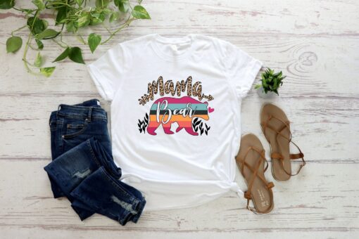 Mama Bear Shirt Mother’s Day Gift For Mommy Baby Shower Animal Naturel Lover Tee