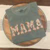 Mama Embroidered Fall Floral Applique Shirt Gift for Mom Mother’s Day Tee