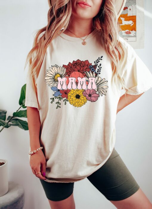 Mama Floral Aplique Shirt Happy Mother’s Day Gift Best Mom Ever