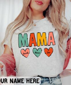 Mama Heart Personalized With Kids Names Gift For Mom Mother’s Day Custom Kid’s Names Shirt Mama Heart Personalized With Kids Names Gift For Mom Mother’s Day Custom Kid’s Names Shirt