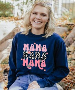 Mama Leopard Pattern Pink Sweatshirt Mama Leopard Pattern Pink Sweatshirt
