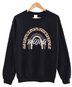 Mama Leopard Pattern Rainbow Hoodie Mama Leopard Pattern Rainbow Hoodie