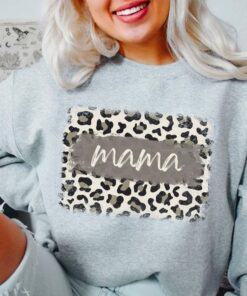 Mama Leopard Pattern Sweatshirt Mama Leopard Pattern Sweatshirt