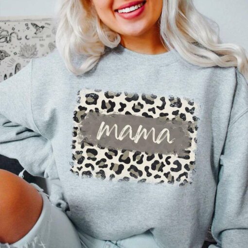 Mama Leopard Pattern Sweatshirt