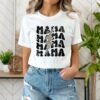 Mama Lightning Bolt Leopard Distressed Print Tee Mother’s Day Gift for Birthday 90’s Vibe