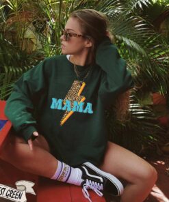 Mama Lightning Bolt Leopard Pattern Sweatshirt Mama Lightning Bolt Leopard Pattern Sweatshirt