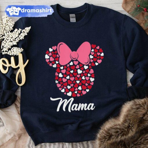 Mama Minnie Mouse Icon Pink Hearts Mother’s Day Sweatshirt Disney