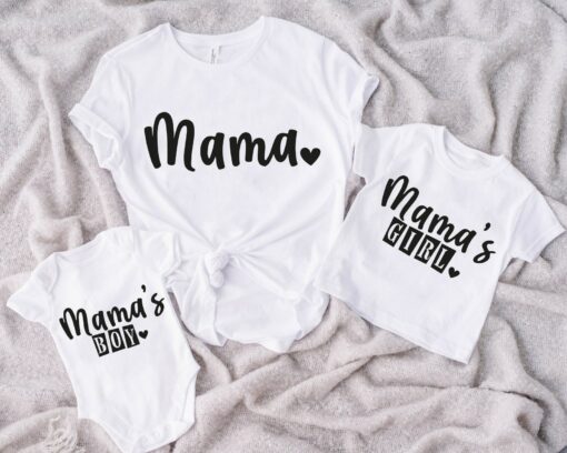 Mama’s Girl Boy Shirt Mom And Me Daughter Son Matching Outfit Happy Mother’s Day Tee