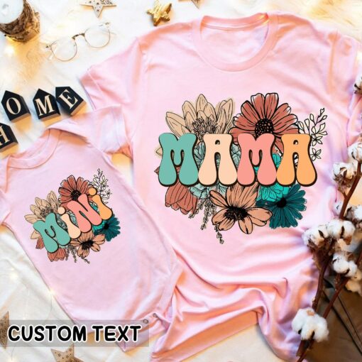 Matching Mothers Day Shirt, Retro Mama Mini Shirt, Mama and Mini Matching Shirts, Mama T-Shirt, Mini Onesie, New Mom Gift, Mama Baby Shirt