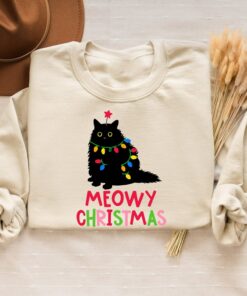 Meowy Christmas Sweatshirt Unique Cute Mom Gift Meowy Christmas Sweatshirt Unique Cute Mom Gift