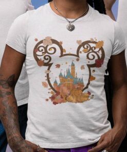 Mickey Autumn Leaves Pumpkin T-shirt Mickey Autumn Leaves Pumpkin T-shirt