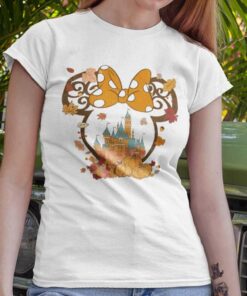 Minnie Autumn Leaves Pumpkin T-shirt Minnie Autumn Leaves Pumpkin T-shirt
