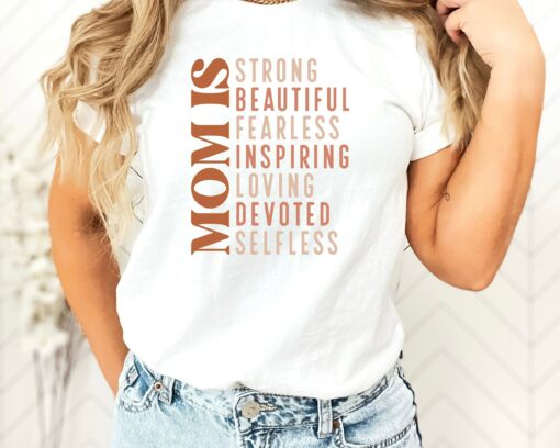 Mom Strong Brave Fearless Lovely Beautiful T-Shirt, Funny Tees