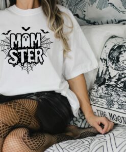 Momster Spider Web Shirt Halloween Mom Cute Trick Or Treat Tee Momster Spider Web Shirt Halloween Mom Cute Trick Or Treat Tee