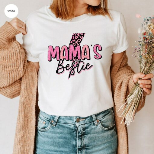 Mother’s Day Gift Mama’s Bestie Shirt Leopard Print Graphic Tee