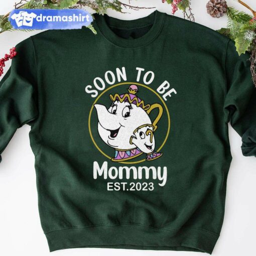 Mrs Potts Soon to be Mommy Est 2023 Mother’s Day Sweatshirt Beauty and the Beast