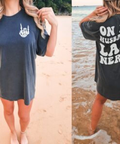On My Husband’s Last Nerve 2 Side Shirt Wife Funny Graphic Beach Tee On My Husband’s Last Nerve 2 Side Shirt Wife Funny Graphic Beach Tee