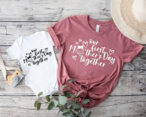 Our First Mother’s Day Together Shirt Matching Tee Mother’s Day Mommy And Baby Outfit Gift for New Mommy