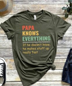 Papa Knows Everything Shirt New Dad Father’s Day Gift for Grandpa Tee Papa Knows Everything Shirt New Dad Father’s Day Gift for Grandpa Tee