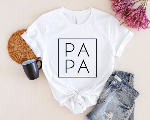 Papa Square Shirt Pregnancy Announcement New Baby Grandpa To Be Father’s Day Gift