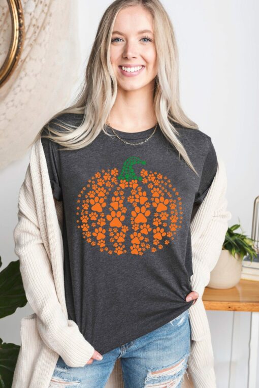 Paw Dog Cute Pumpkin Sweatshirt Unique Thanksgiving Gift