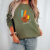 Peace Hello Sign Turkey Retro Thanksgiving Trendy Unique Sweatshirt Gift