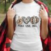 Peace Love Fall Leopard Pumpkin Autumn Tee
