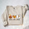 Peace Love Visual Shirt Lovely Unique Thanksgiving Gift Sweatshirt