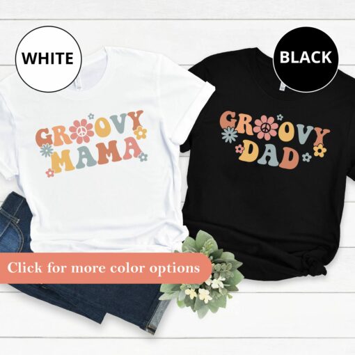 Personalize Custom Groovy Mama And Dada Shirt Mother’s Father’s Day Gift For Daddy Mommy