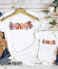 Personalize Floral Mama and Me Outfits Mother’s Day Gift Matching Shirt Customized Kids Name Personalize Floral Mama and Me Outfits Mother’s Day Gift Matching Shirt Customized Kids Name