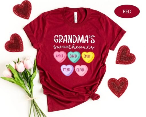 Personalize Grandma’s Sweethearts Custom Grandma with Grandkids Name Gift for Mother’s Day Shirt