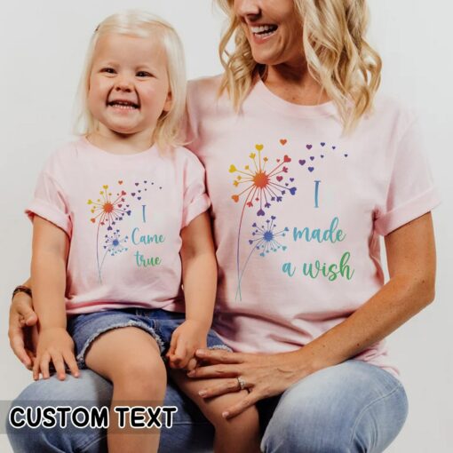 Personalize I Made a Wish I Came True Matching Shirt Mother’s Day Gift Mother and Daughter Son Outfits Mommy and Me Tee