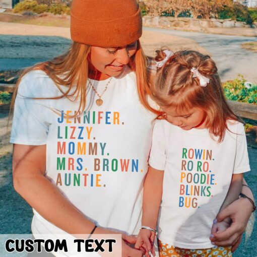 Personalized Custom Name Shirt Mother’s Day Gift Mommy and Baby Outfits