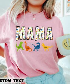Personalized Dinosaur Mama With Kids Names Shirt Mother’s Day Gift For Mom Life Personalized Dinosaur Mama With Kids Names Shirt Mother’s Day Gift For Mom Life