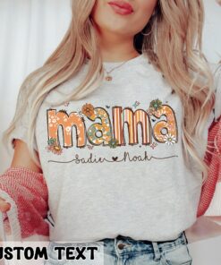 Personalized Gift For Mom Shirt Boho Floral Mama Tee With Kids Names Mother’s Day Gifts Personalized Gift For Mom Shirt Boho Floral Mama Tee With Kids Names Mother’s Day Gifts