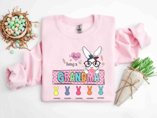 Personalized Grandma Easter Sweatshirt, Easter Bunny Sweater, Easter Sweater for Women, Mother’s Day Gift, Spring Shirt, Easter Egg Shirt