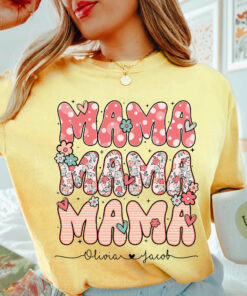 Personalized Mama with Kids Names Shirt Custom Mother’s Day Gift Floral Mama Tee Personalized Mama with Kids Names Shirt Custom Mother’s Day Gift Floral Mama Tee